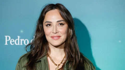 Tamara Falcó con su look para el desfile de Pedro del Hierro.