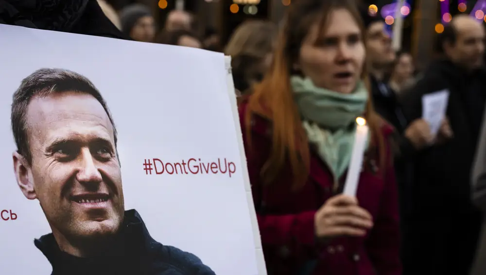 Protest in Zurich following the death of Alexei Navalny
