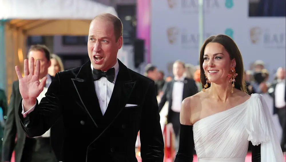 El príncipe Guillermo y Kate Middleton durante los premios Bafta del 2023