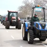 Protesta de agricultores en tractores
