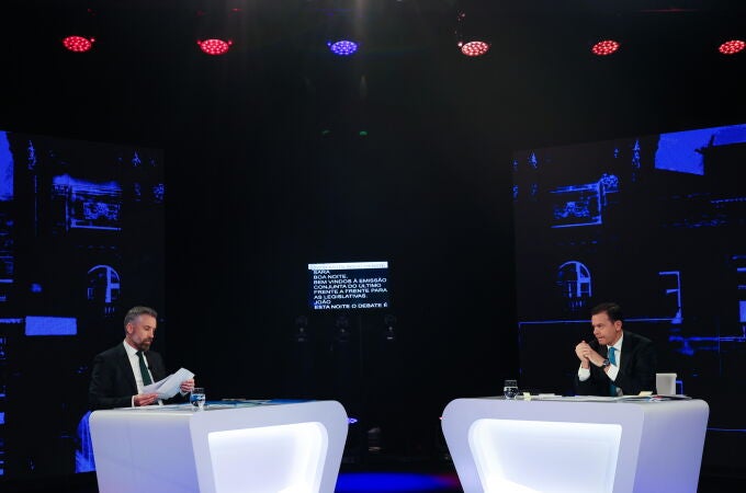 Debate electoral entre el socialista Pedro Nuno Santos y el conservador Luis Montenegro