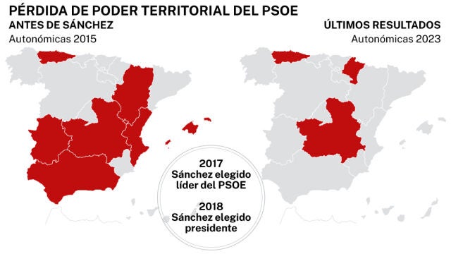 Poder territorial del PSOE