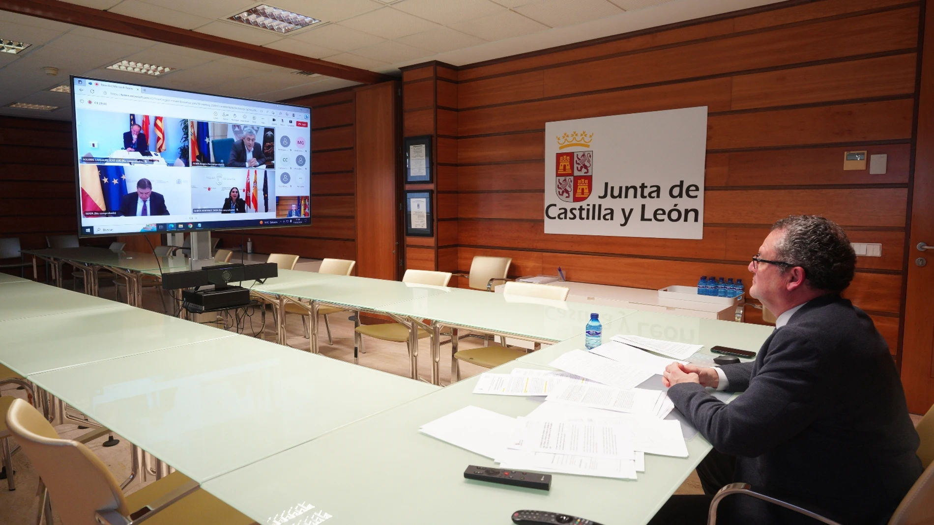 Gerardo Dueñas durante la Conferencia sectorial realizada de manera telemática