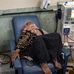 Kidney patients at Al-Najjar Hospital in Rafah