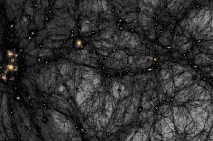 Simulación de la estructura de la materia oscura en el universo