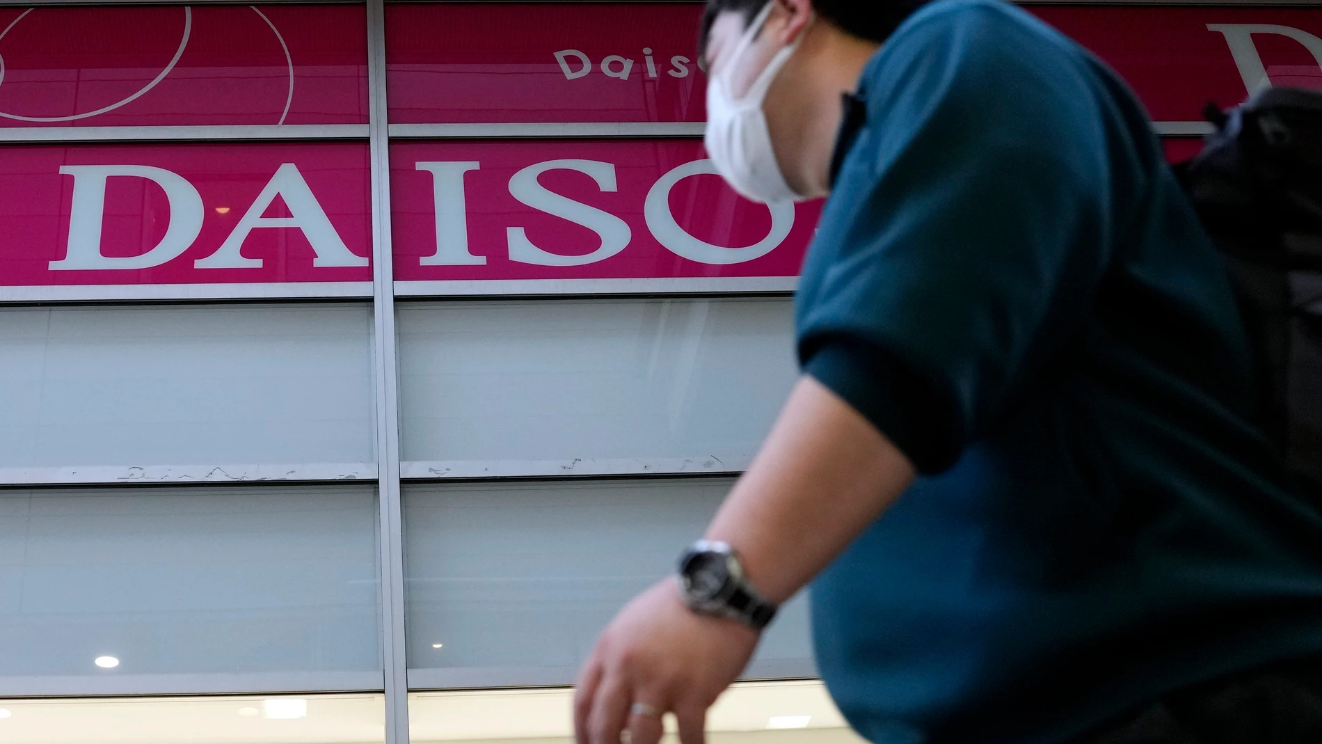 A Daiso signboard is seen Tuesday, Feb. 20, 2024, in Tokyo. Hirotake Yano, who founded retail chain Daiso behind the 100-yen shop, Japan’s equivalent of the dollar store, has died. He was 80.(AP Photo/Eugene Hoshiko)
