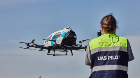 Pruebas con aerotaxis del Instituto Tecnológico de Galicia en Lugo