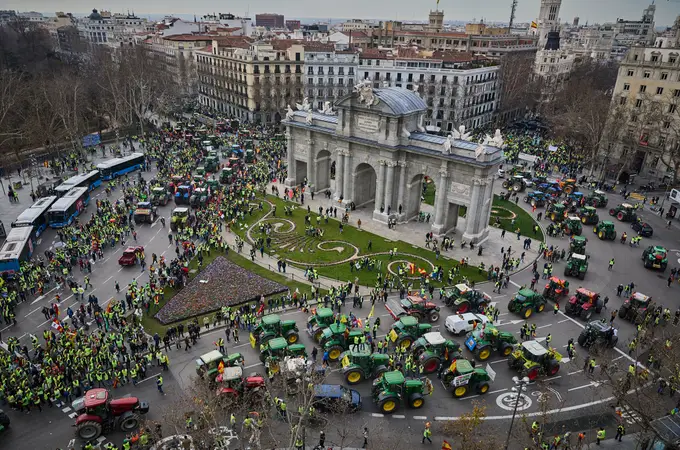 Este es el recorrido y horario que seguirá la segunda tractorada masiva del campo en Madrid el lunes 26 de febrero