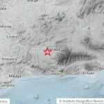 Epicentro del terremoto en La Malahá (Granada)
