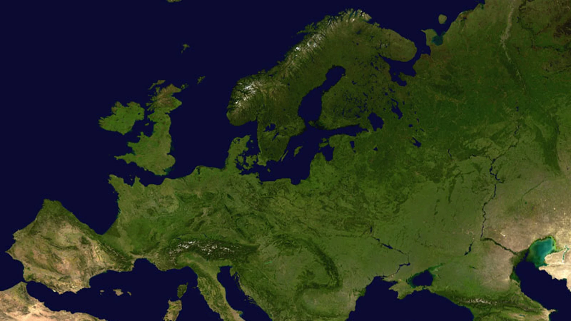 Imagen por satélite de Europa
