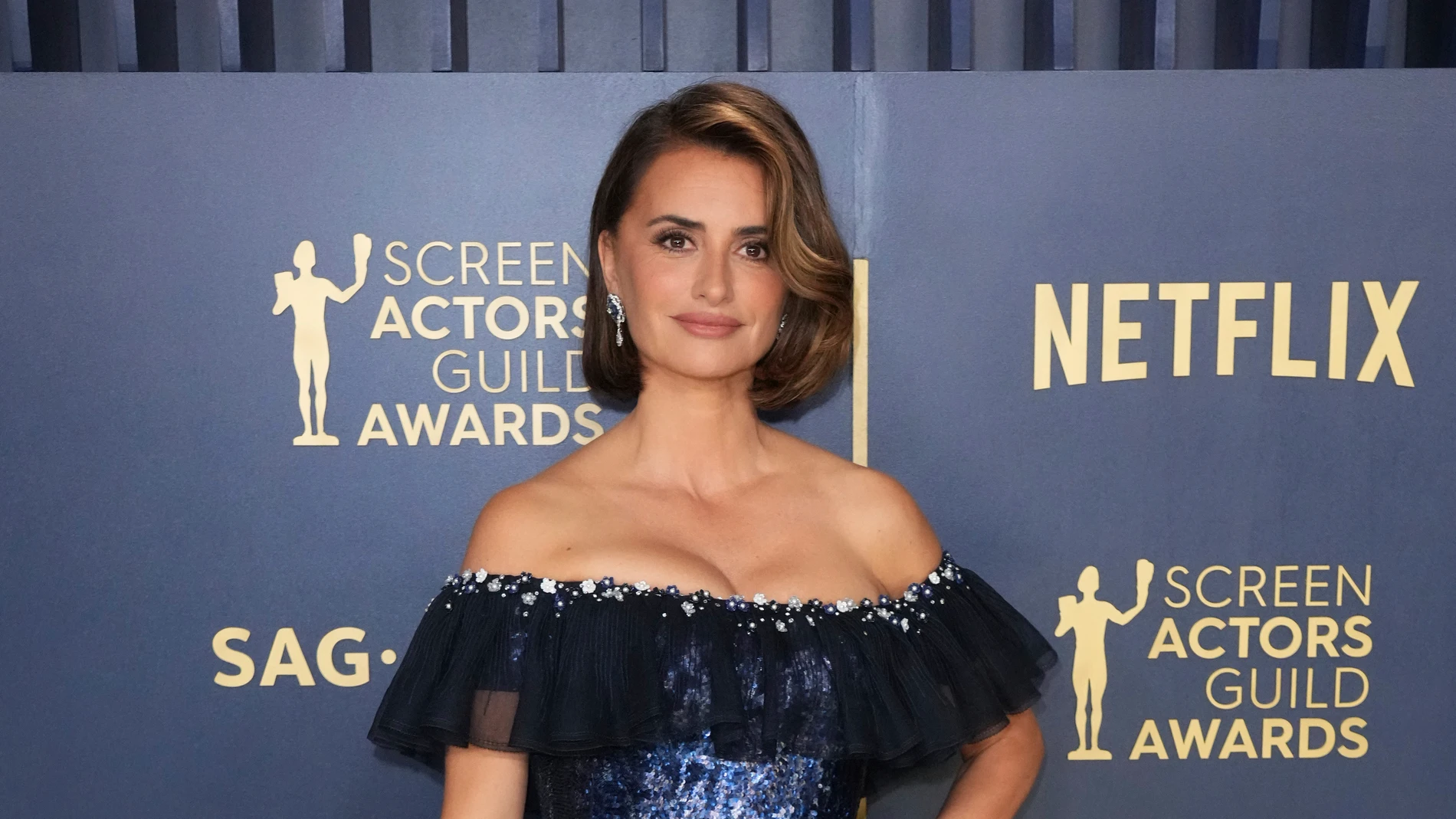 Penelope Cruz arrives at the 30th annual Screen Actors Guild Awards on Saturday, Feb. 24, 2024, at the Shrine Auditorium in Los Angeles. (Photo by Jordan Strauss/Invision/AP)