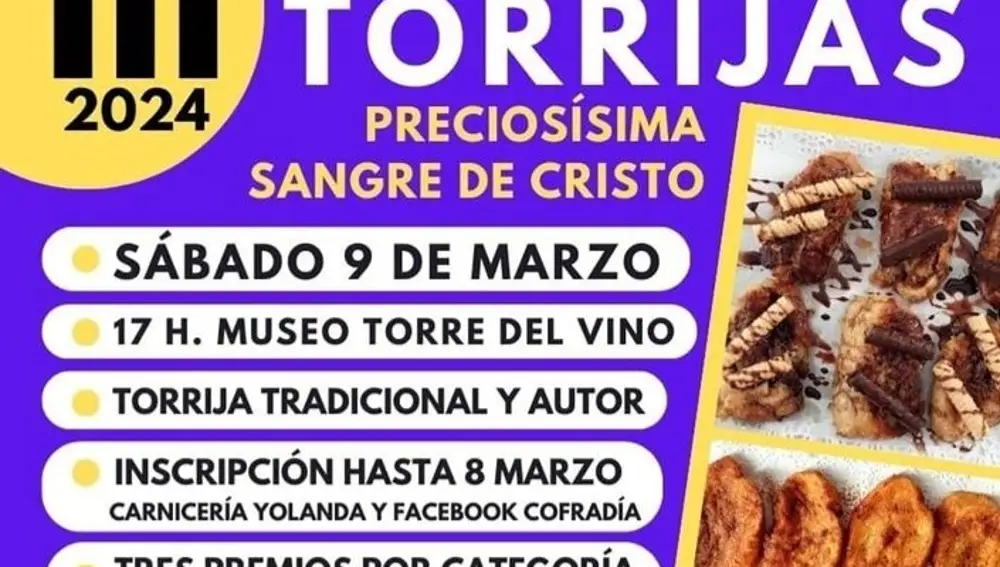 Cartel del tercer concurso de torrijas de Socuéllamos (Ciudad Real)