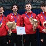 El equipo español de sable masculino, bronce en el Europeo