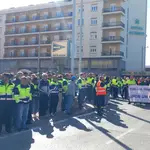 Trabajadores de Acerinox manifestándose 