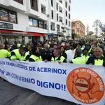Marcha en Algeciras de los trabajadores de Acerinox