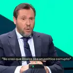 El ministro de Transportes, Óscar Puente, durante su entrevista en televisión