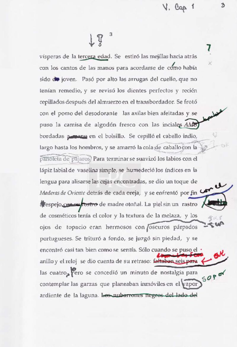 La página 3 de la versión 5 del libro con las correcciones que incluyó el escritor