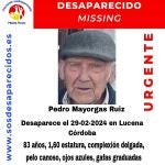 Córdoba.- Sucesos.- Piden colaboración ciudadana para la búsqueda del varón de 83 años desparecido en Lucena