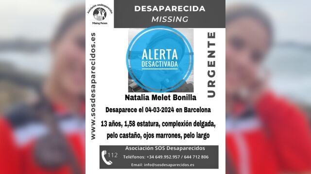 Natalia Melet Bonilla es encontrada sana y salva 