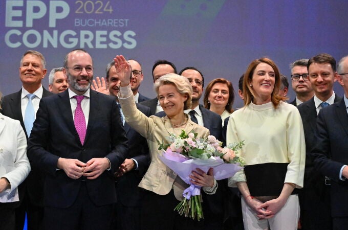 Ursula von der Leyen al ser designada candidata del PPE en el Congreso de Bucarest hace un mes