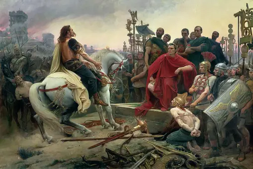 La primera victoria de Julio César sobre los galos