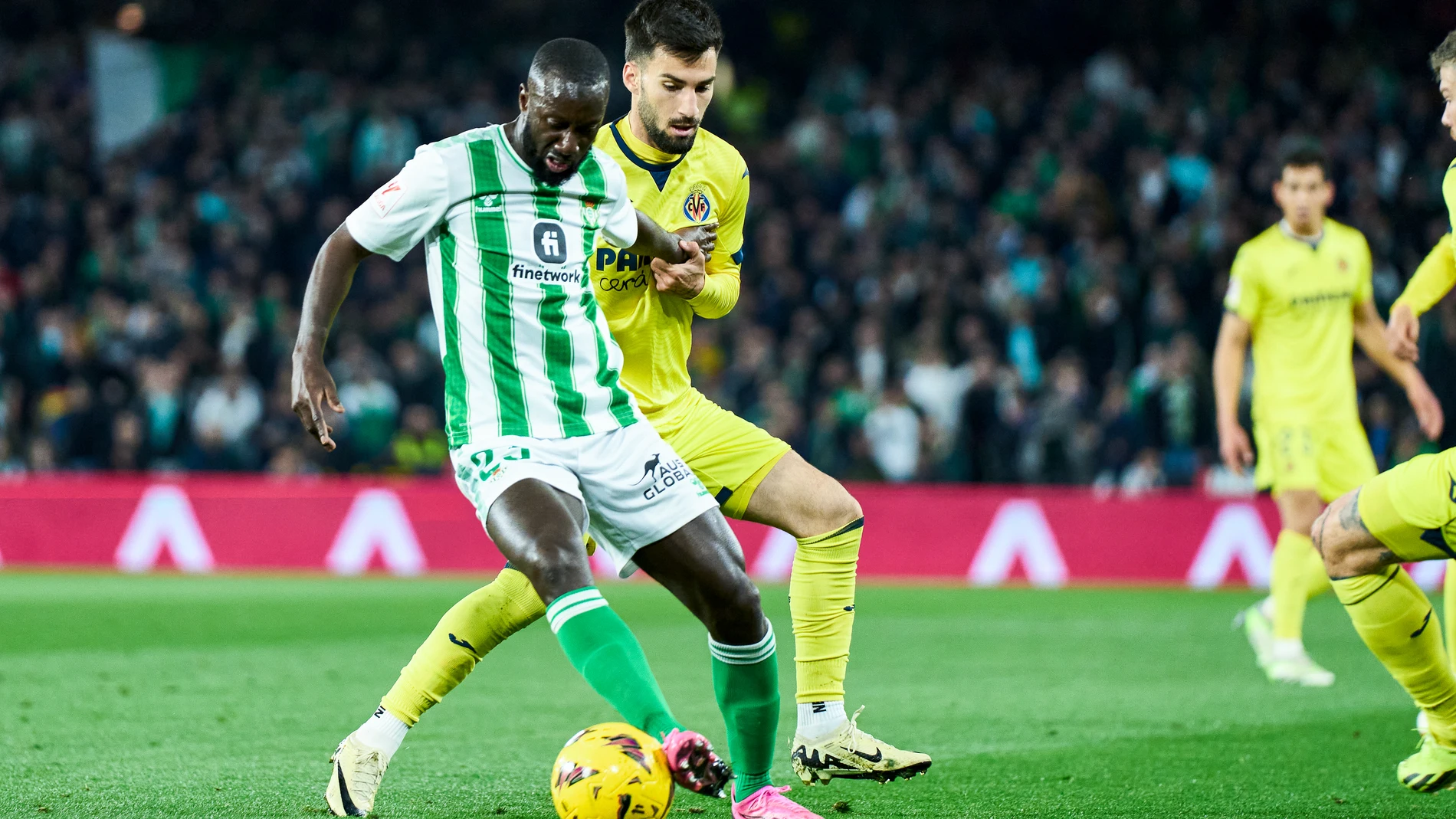 Youssouf Sabaly of Real Betis in action during the Spanish league, La Liga EA Sports, football match played between Real Betis and Villarreal CF at Benito Villamarin stadium on March 10, 2024, in Sevilla, Spain. AFP7 10/03/2024 ONLY FOR USE IN SPAIN