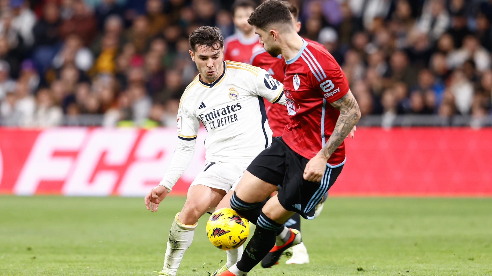 Brahim Diaz of Real Madrid in action during the Spanish League, LaLiga EA Sports, football match played between Real Madrid and RC Celta de Vigo at Santiago Bernabeu stadium on March 10, 2024, in Madrid, Spain. AFP7 10/03/2024 ONLY FOR USE IN SPAIN