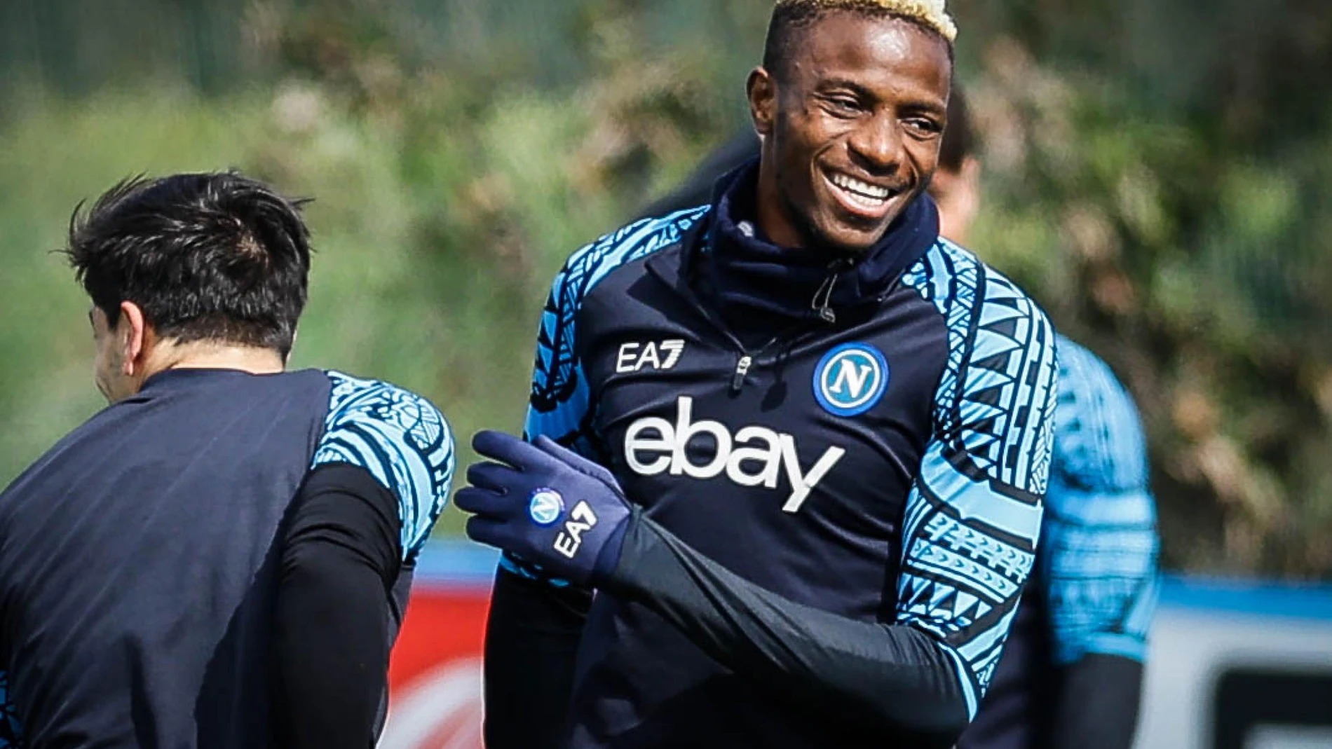 Napoli (Italy), 11/03/2024.- Napoli'Äôs forward Victor Osimhen attends a team training session in Castel Volturno, Italy, 11 March 2024. SSC Napoli will face FC Barcelona in their UEFA Champions League Round of 16, second leg match on 12 March 2024. (Liga de Campeones, Italia) EFE/EPA/CESARE ABBATE 