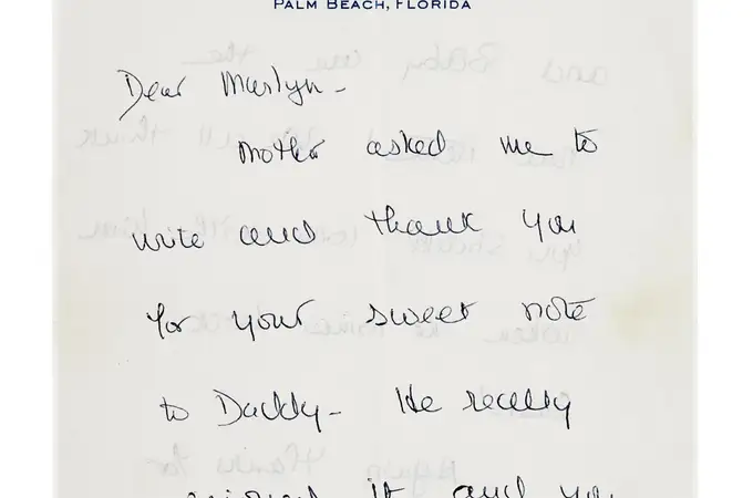 La carta que Marilyn Monroe recibió de los Kennedy