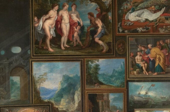 Detalle de La Vista y el Olfato. Hendrick van Balen, Jan Brueghel el Joven, Frans Francken II, Sebastian Vrancx y otros