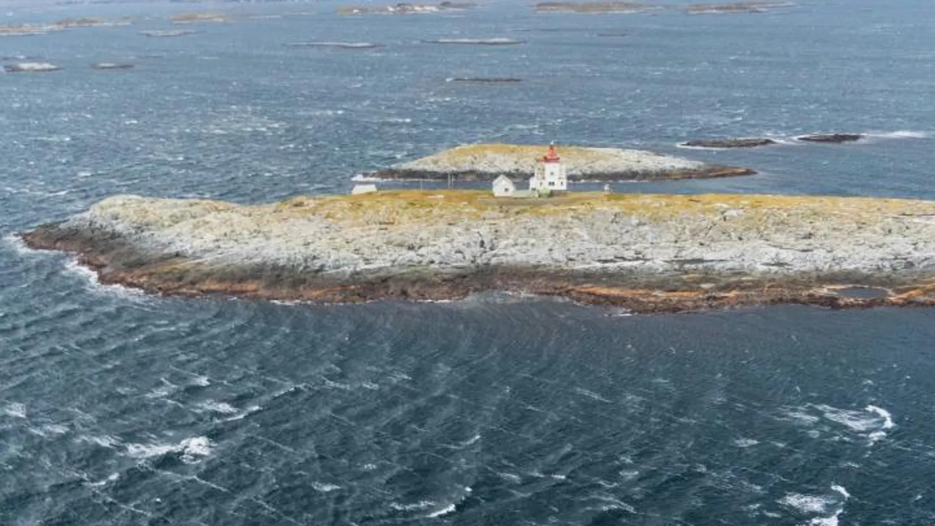 Vista aérea del islote de Skalmen