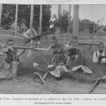 Soldados españoles defienden un convoy en Ceja del Toro, durante la guerra de Cuba de 1895