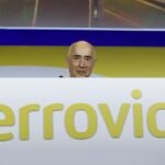  EL presidente de Ferrovial, Rafael del Pino, interviene en una junta la empresa en Madrid.