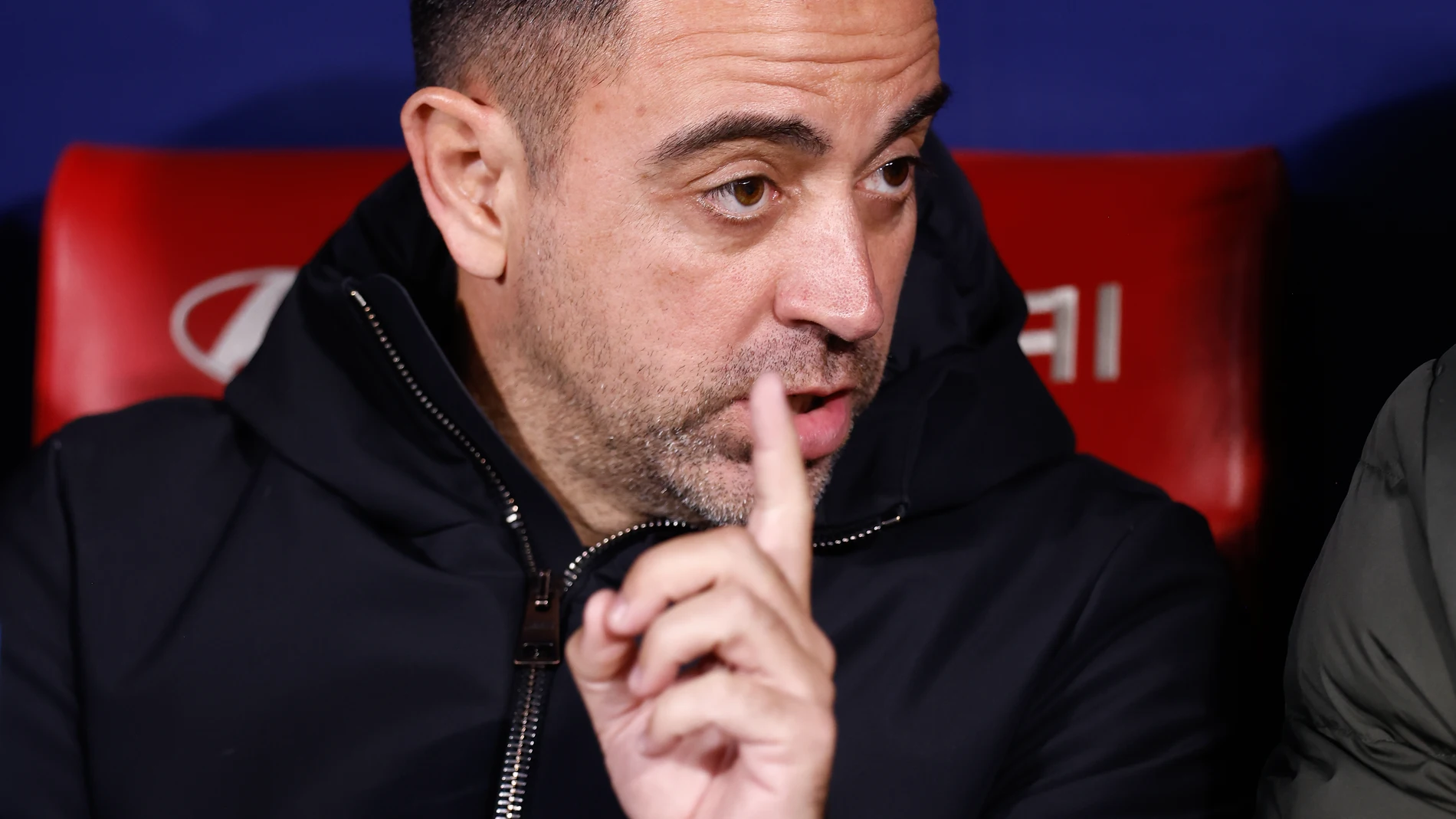 Xavi Hernandez, head coach of FC Barcelona, gestures during the Spanish League, LaLiga EA Sports, football match played between Atletico de Madrid and FC Barcelona at Civitas Metropolitano stadium on March 17, 2024, in Madrid, Spain. AFP7 17/03/2024 ONLY FOR USE IN SPAIN
