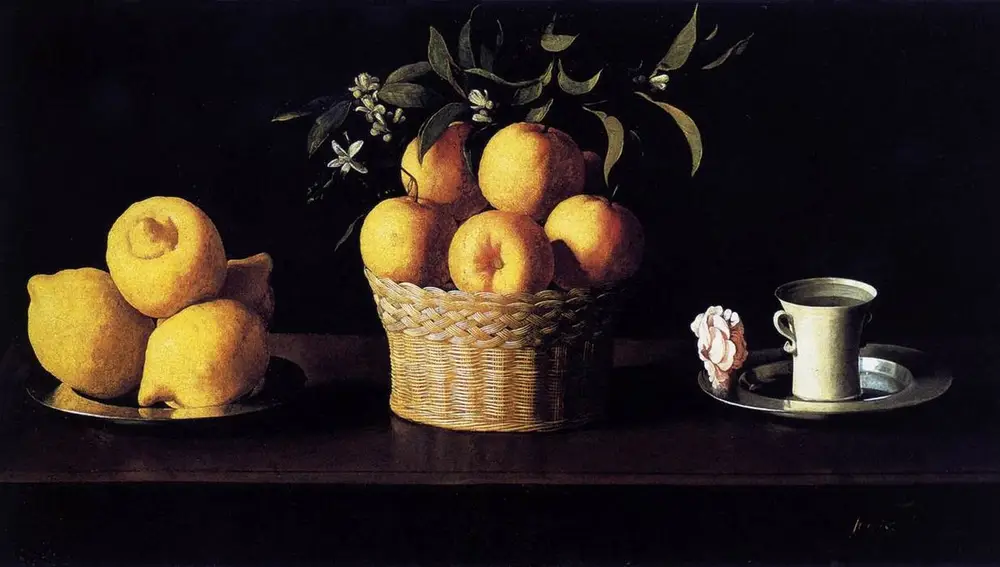&quot;Bodegón con cidras, naranjas y rosa&quot;, Francisco de Zurbarán, 1633
