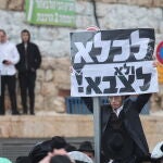 Ultra-Orthodox Jews protest in Jerusalem against Israeli military draft