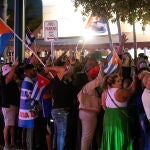 Cubans in Miami supporting demonstrations in Cuba