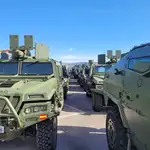 Varios de los vehículso VAMTAC del Ejército de Tierra que han llegado a Eslovaquia