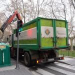 Camión de reciclaje de vidrio de Valladolid