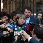 La abogada de la víctima de Dani ALves, Esther García, atiende a los medios de comunicación en Barcelona