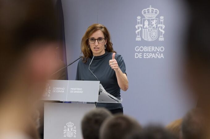 Mónica García ofrece una rueda de prensa en el Ministerio de Sanidad