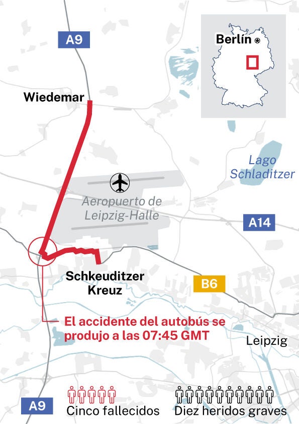 Accidente de autobús en Leipzig, Alemania