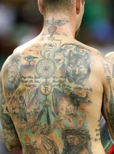 Tatuaje del Gran Poder en la espalda de Sergio Ramos
