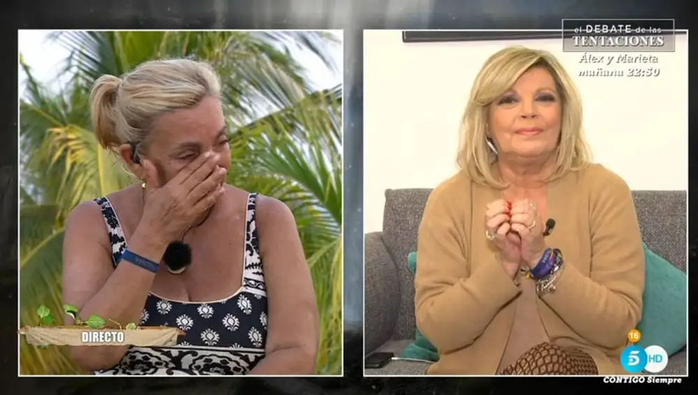 Carmen Borrego llora con la sorpresa de su hermana Terelu Campos en 'Supervivientes 2024'