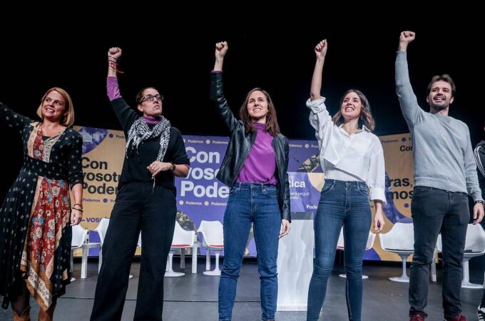 Un acto de Podemos en Cataluña en la que salen Noemí Santana, Conchi Abellán o Ione Belarra, en una imagen de archivo