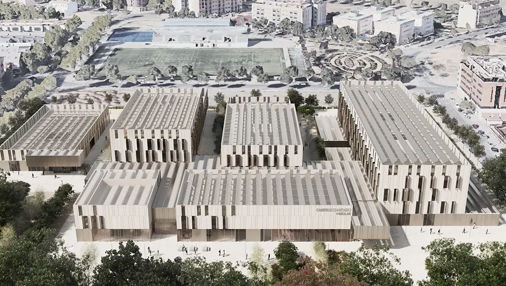 Vista aérea del Proyecto del Campus Biosanitario de la UCLM en Ciudad Real