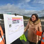 La consejera de Movilidad y Transformación Digital, María González Corral, visita el resultado de las obras de mejora llevadas a cabo en la carretera CL-601