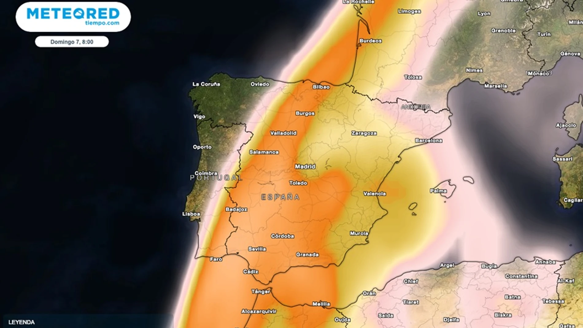 Predicción de Meteored para el tiempo del fin de semana, probables lluvias de barrio