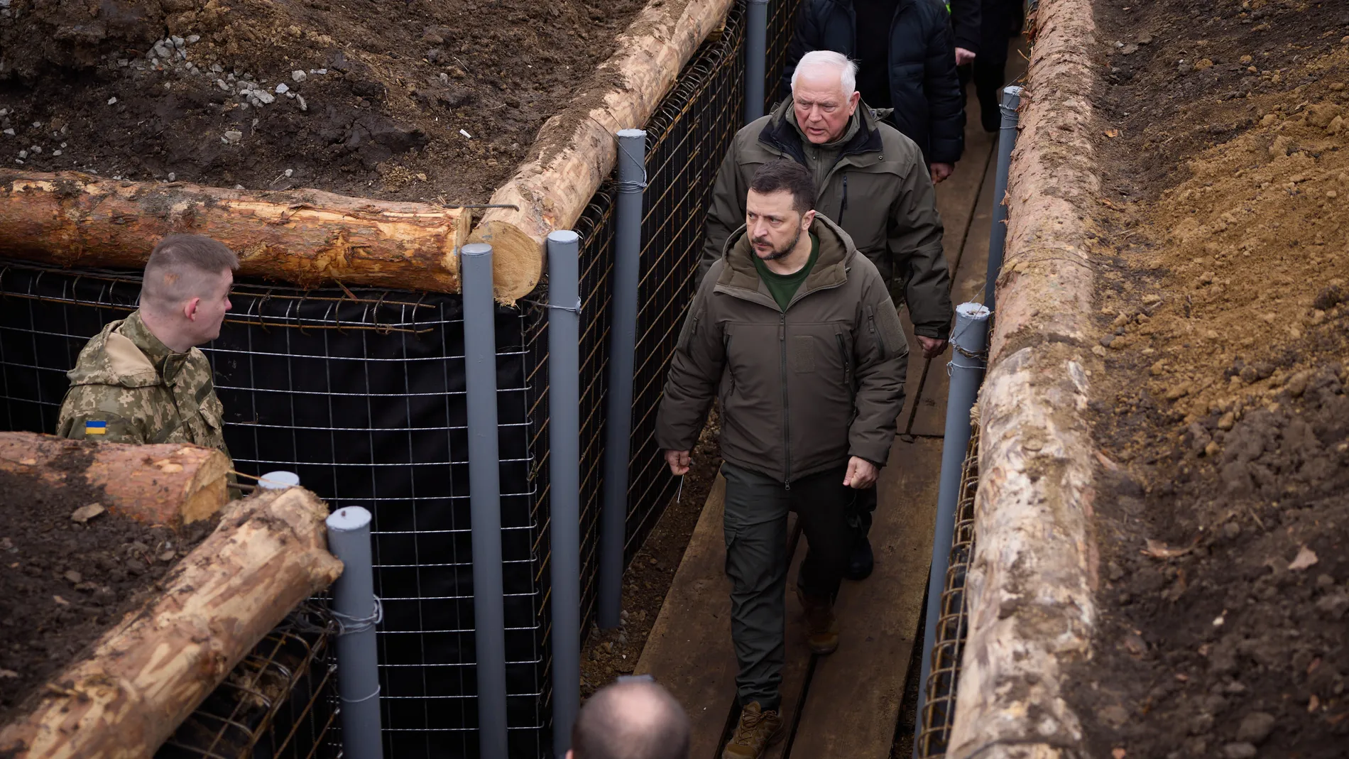 March 27, 2024, Ukraine, Ukraine, Ukraine: Ukraine's President Volodymyr Zelensky visit the location of the 117th separate brigade of territorial defence in the Sumy region, amid the Russian invasion of Ukraine, on March 27, 2024 27/03/2024