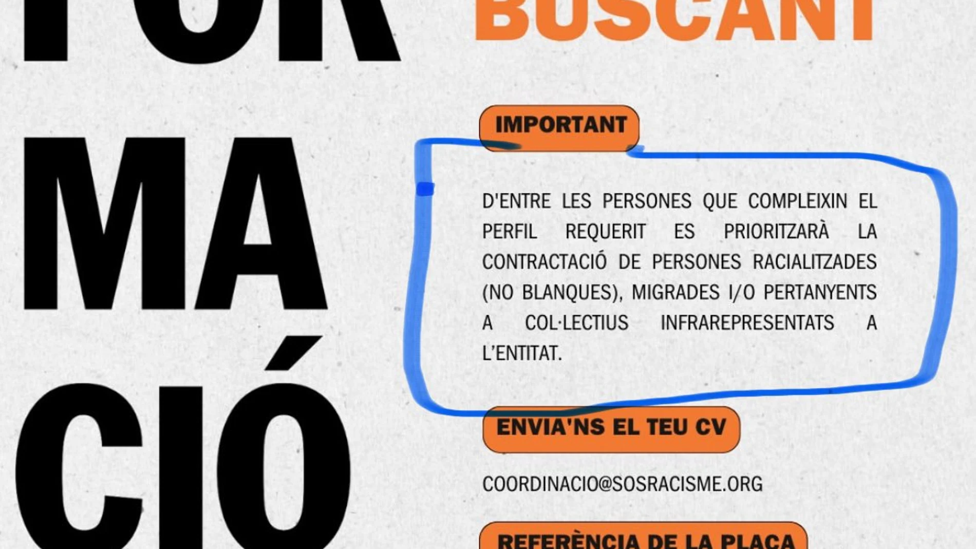 La discriminación racista de SOS Racisme en Cataluña: prioriza la contratación de personas que no sean blancas